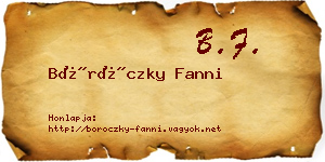Böröczky Fanni névjegykártya