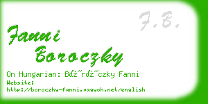 fanni boroczky business card