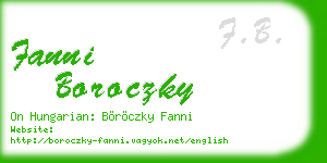 fanni boroczky business card